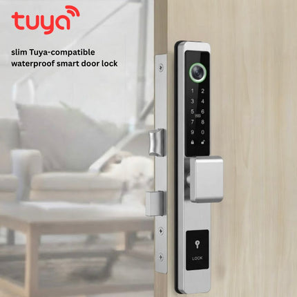 Slim Smart Door Lock – Tuya & TTLock, Face Recognition, 5-in-1 Access