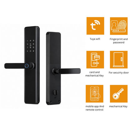 Tuya WiFi Smart Door Lock – Fingerprint, Password, Card & App Control