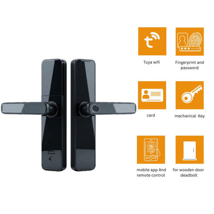 Tuya WiFi Smart Electronic Door Lock – Fingerprint, Password, Card & App Control