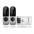 Tuya WiFi Double-Sided Smart Rim Lock – Fingerprint, Keypad, Card & App Control