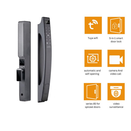 Tuya 5-in-1 Smart Door Lock – 3D Face Recognition, Camera & Video Call