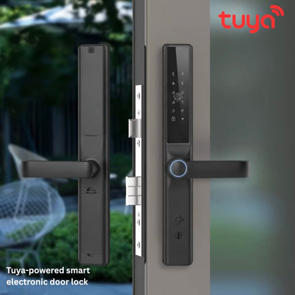 قفل باب ذكي مقاوم للماء Tuya WiFi – بصمة، كلمة مرور وتحكم بالتطبيق