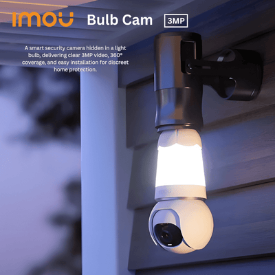 Bulb Camera 3MP Outdoor Pan & Tilt Wi-Fi Security Camera | 360° Coverage | Color Night Vision
