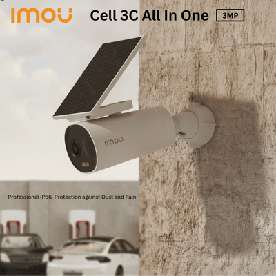 Cell 3C All - in - One | 3MP Solar - Powered Outdoor Wi - Fi Camera | Battery Powered | Full - Color Night Vision