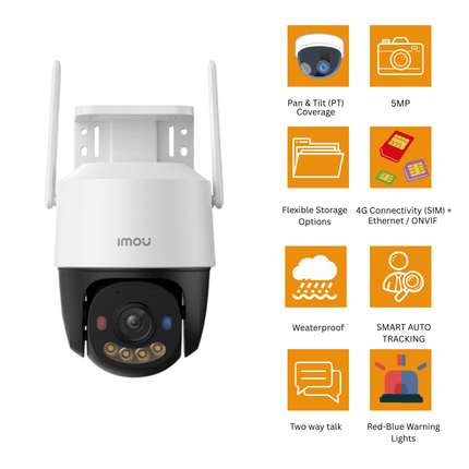 Cruiser 4G 5MP | Outdoor Camera | Pan/Tilt | Smart Detection | Full-Color Night Vision | 4G + Ethern