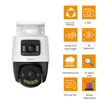Cruiser Dual 2 Pro 8MP Outdoor Dual-Lens PT Wi-Fi Security Camera | Pan/Tilt + Fixed Lens