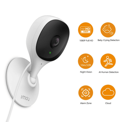 Cue 2C 1080P Wi - Fi Indoor Security Camera | Human Detection | Two - Way Audio | Night Vision| IMOU IPC - C22EP