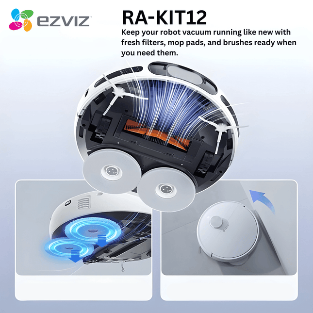 EZVIZ RA - KIT12 Replacement Accessory Kit | High - Efficiency Filter, Side Brushes & Mop Pads | For EZVIZ Robot Vacuum Models | Long - Lasting Performance & Improved Air Quality - Bestways Smart - home Solutions