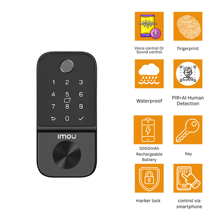 IMOU Cubo 1 Smart Door Lock | Wi-Fi Enabled | Fingerprint & Password Access | Remote Control