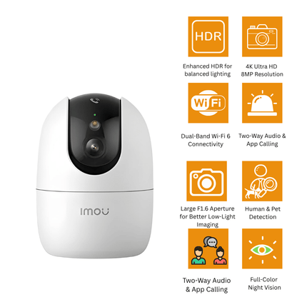 IMOU Ranger 2 Pro 4K Indoor Wi - Fi Security Camera | 8MP Smart AI Camera with Full Color Night Vision & Wi - Fi 6 - Bestways Smart - home Solutions