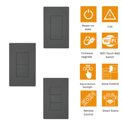 M5 Series Magic Type  Smart Wi-Fi |  remote control| Wall Switch | Scheduling ,Smart Home Automation