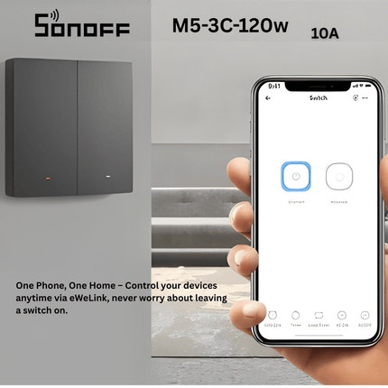 M5  UK Size 7*7 Smart Wi-Fi Touch Switch |Wall Switch | Remote Control | Scheduling | Smart Home