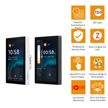 NSPanel Pro 120 | Smart Home Control Panel with Zigbee 3.0 Gateway | 4" Touchscreen | Wi-Fi