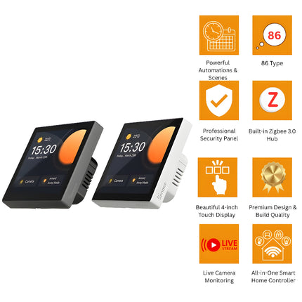 NSPanel Pro 86 | Smart Home Control Panel with Zigbee 3.0 Gateway |4" Touchscreen | Wi-Fi | Security