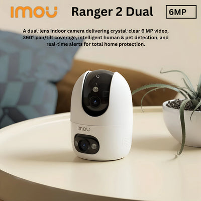 Ranger 2 Dual-Lens Indoor Security Camera | 6MP Ultra HD | 360° Pan & Tilt | Dual Lens Wide + Tele