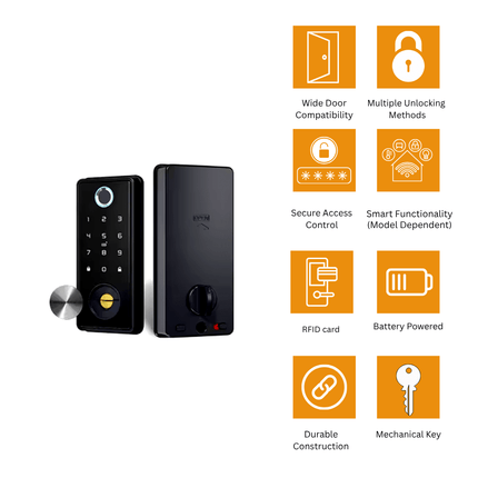 Smart Door Lock for Wooden or Metal Doors – Advanced Security & Convenience SE35X - Bestways Smart - home Solutions