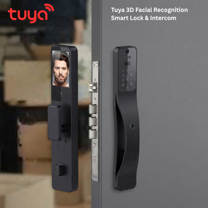 قفل باب ذكي من Tuya بتقنية التعرف على الوجه، مع بصمة الإصبع، بطاقة RFID ولوحة مفاتيح – قفل ذكي يعمل بتقنية Wi-Fi