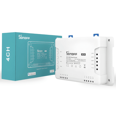 SONOFF 4CHPROR3  Smart Wi-Fi 4-Channel Relay Switch 40A | RF & Remote Control | DIN Rail
