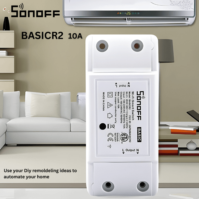 SONOFF BASICR2 Smart Wi-Fi Switch | DIY Relay Module | Remote Control via eWeLink | Smart Home