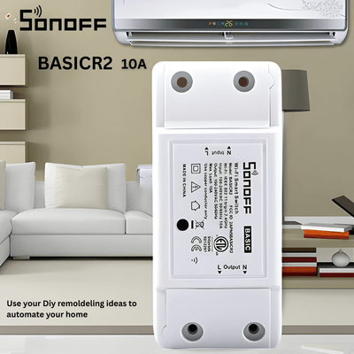 SONOFF BASICR2 Smart Wi-Fi Switch | DIY Relay Module | Remote Control via eWeLink | Smart Home
