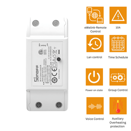 SONOFF BASICR4 Smart Wi-Fi Switch | DIY Relay Module | Remote Control via eWeLink | Smart Home