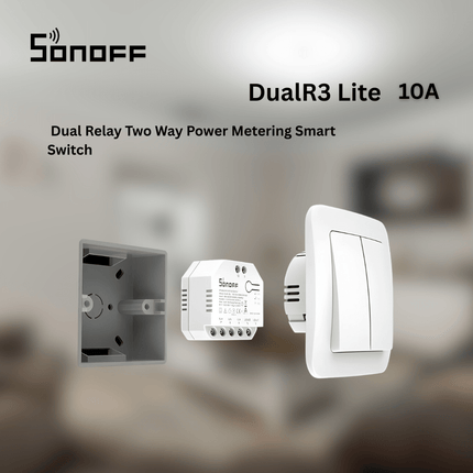 SONOFF DualR3 Lite Smart Wi-Fi Dual Relay Switch | Remote Control | Energy Monitoring | Scheduling