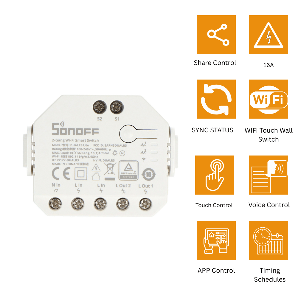 SONOFF DUALR3 Smart Wi-Fi Dual Relay Switch | Curtain & Roller Shutter Controller SONOFF DUALR3 Smart Wi-Fi Dual Relay Switch | Curtain & Roller Shutter Controller