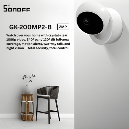 SONOFF GK - 200MP2 - B 2MP Smart Wi - Fi Indoor Security Camera | Two - Way Audio  - Bestways Smart - home Solutions