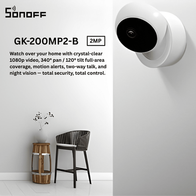 SONOFF GK - 200MP2 - B 2MP Smart Wi - Fi Indoor Security Camera | Two - Way Audio  - Bestways Smart - home Solutions