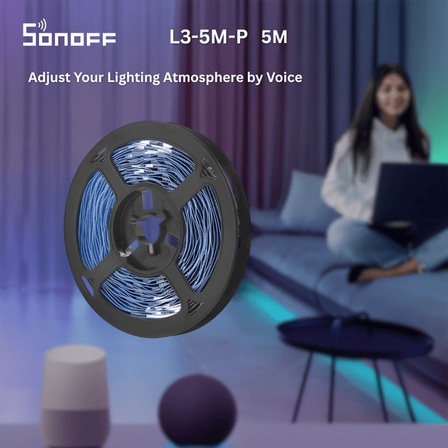SONOFF L3 - 5M - P Smart Wi - Fi RGB LED Light Strip | 5M Flexible Strip | Voice Control | Bestways Smart-home Solutions