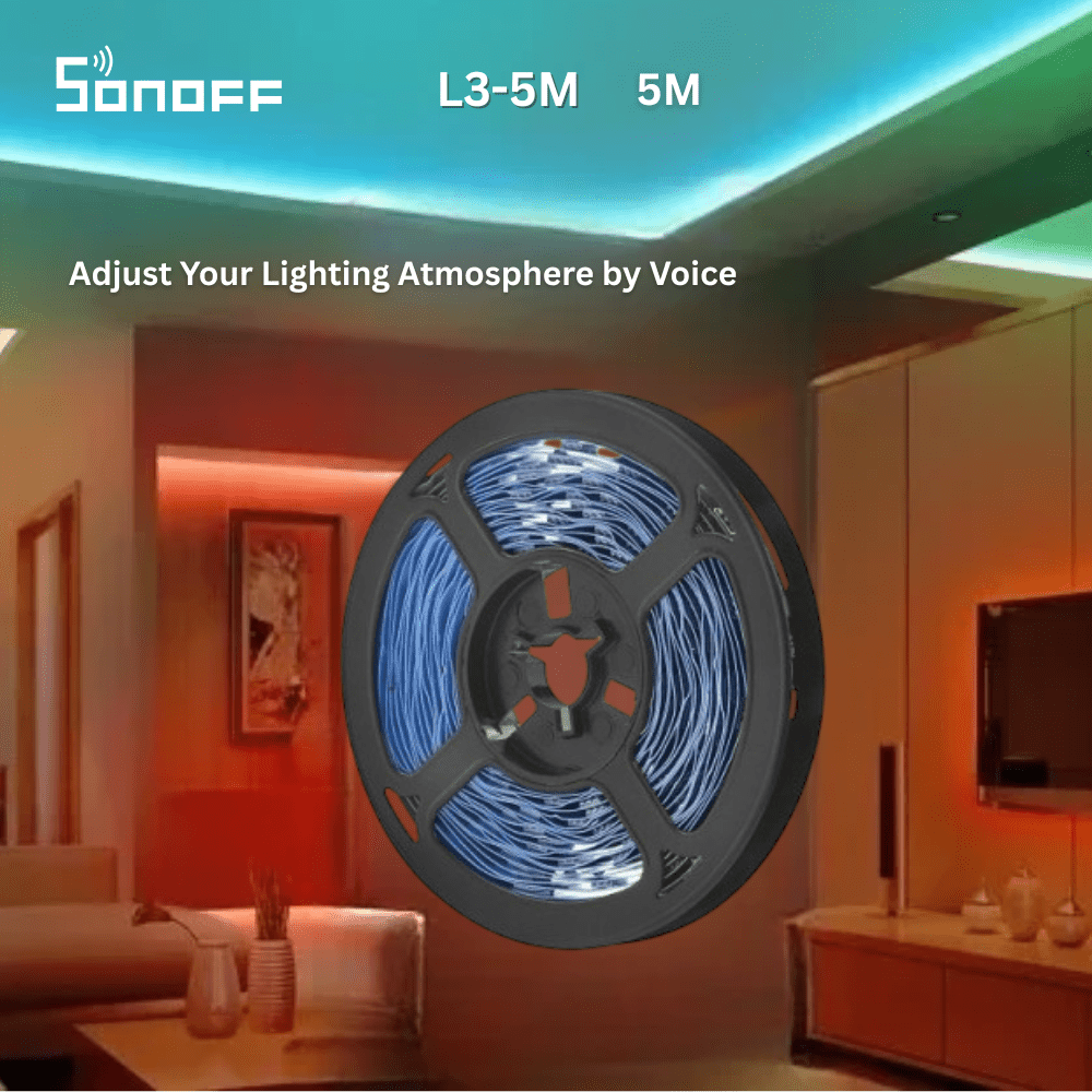 شريط إضاءة ذكي RGB واي فاي 5 متر مع مزامنة موسيقى وتحكم صوتي SONOFF L3-5M شريط إضاءة ذكي RGB واي فاي 5 متر مع مزامنة موسيقى وتحكم صوتي SONOFF L3-5M
