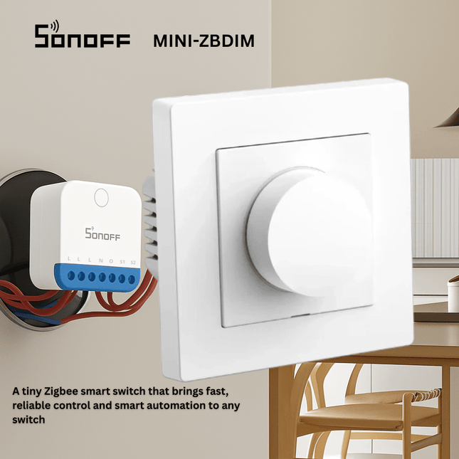 SONOFF MINI-ZBDIM Zigbee Smart Dimmer Switch | Zigbee 3.0 | Smooth Brightness Control 1–100%