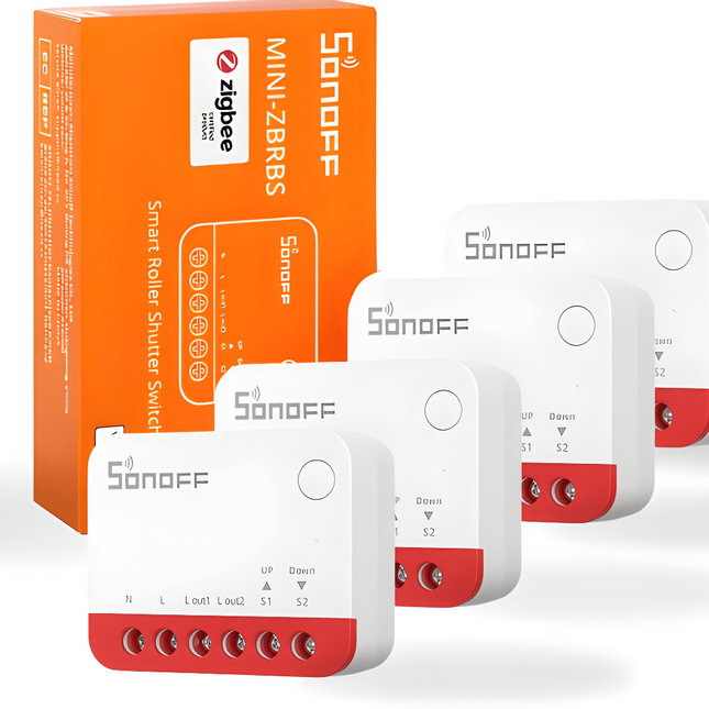 SONOFF MINI - ZBRBS 4 - Pack Zigbee Smart Switch Module | Compact Relay for Roller Shutter & Curtain Control