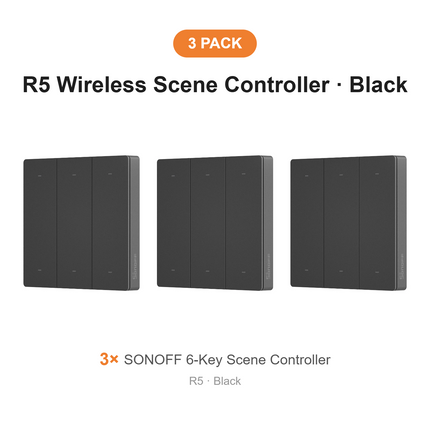SONOFF R5 Wireless Scene Controller Black – 3 Pack
