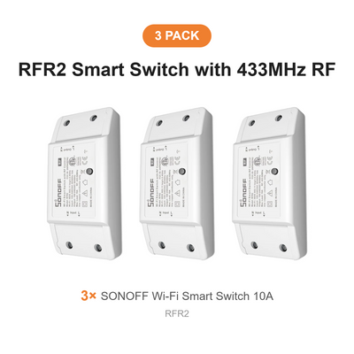 SONOFF RFR2 Smart Wi-Fi Switch with 433MHz RF – 3 Pack