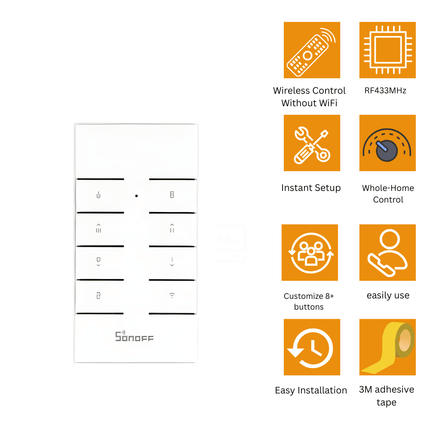 SONOFF RM433R2 433MHz RF Remote Control | Wireless Scene Controller | Battery Powered  Bestways Smart - home Solutions