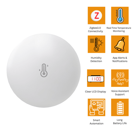 SONOFF SNZB-02P Zigbee 3.0 Temperature & Humidity Sensor | LCD Display | Real-Time Monitoring