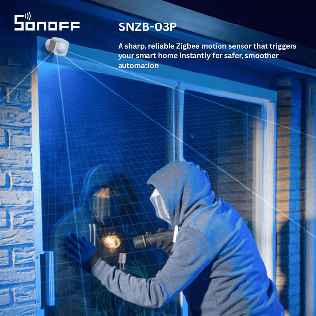 SONOFF SNZB-03P Zigbee 3.0 Motion Sensor | Wide-Angle PIR Detector | Smart Lighting & Security