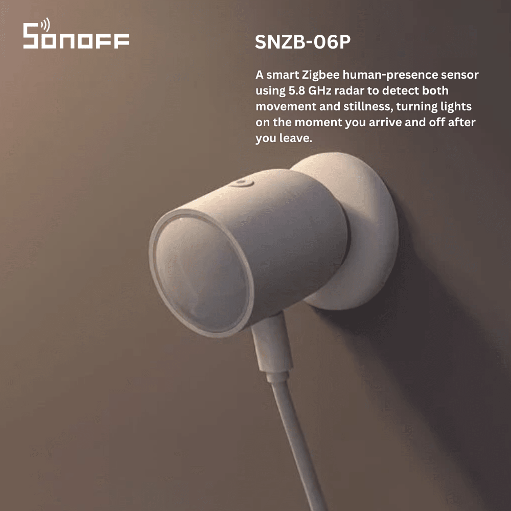 حساس حضور بشري ذكي Zigbee بتقنية Wave للكشف عالي الدقة SONOFF SNZB-06P حساس حضور بشري ذكي Zigbee بتقنية Wave للكشف عالي الدقة SONOFF SNZB-06P