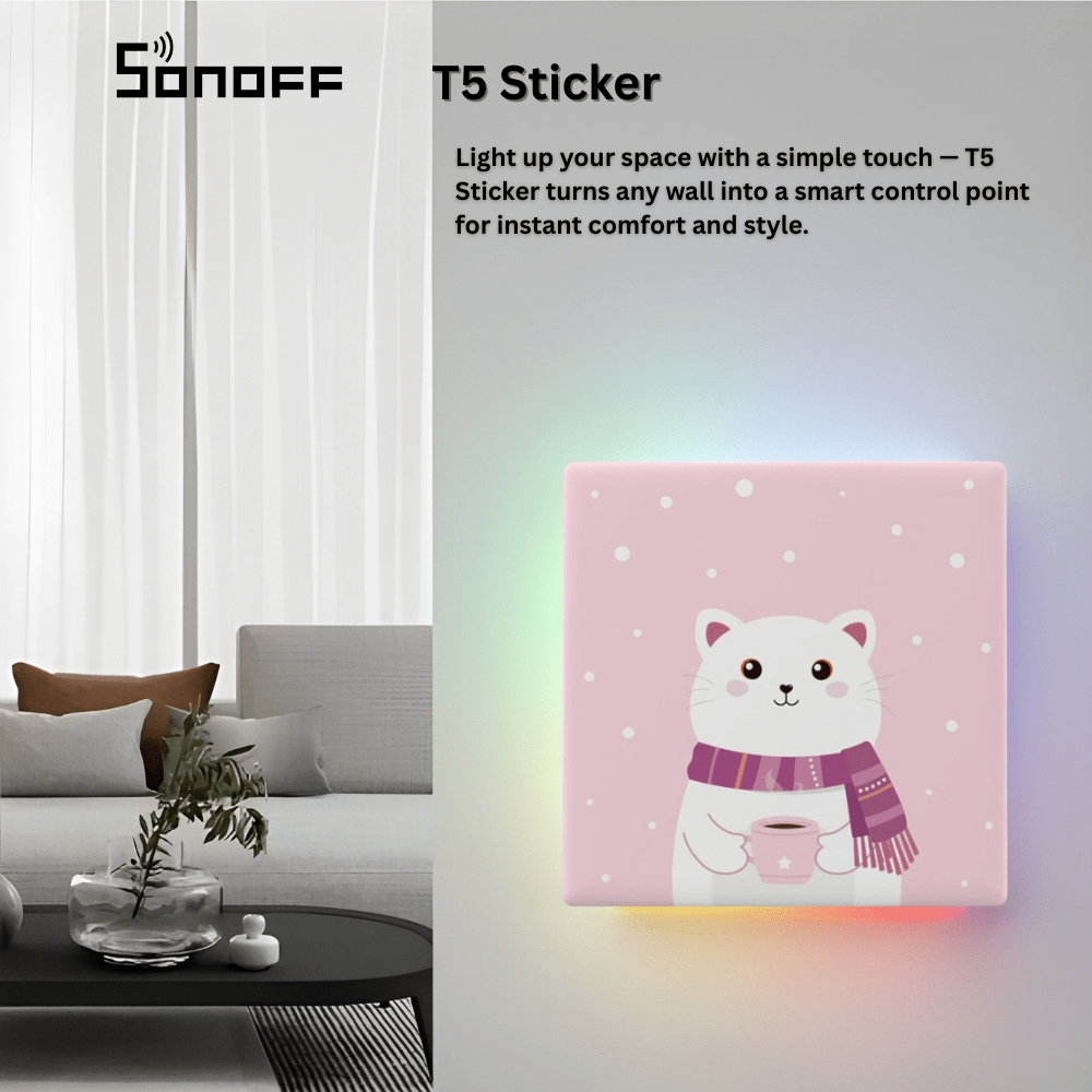 غطاء للمفاتيح الذكية أغطية ملونة قابلة للتبديل لديكور المنزل SONOFF T5 Sticker غطاء للمفاتيح الذكية أغطية ملونة قابلة للتبديل لديكور المنزل SONOFF T5 Sticker