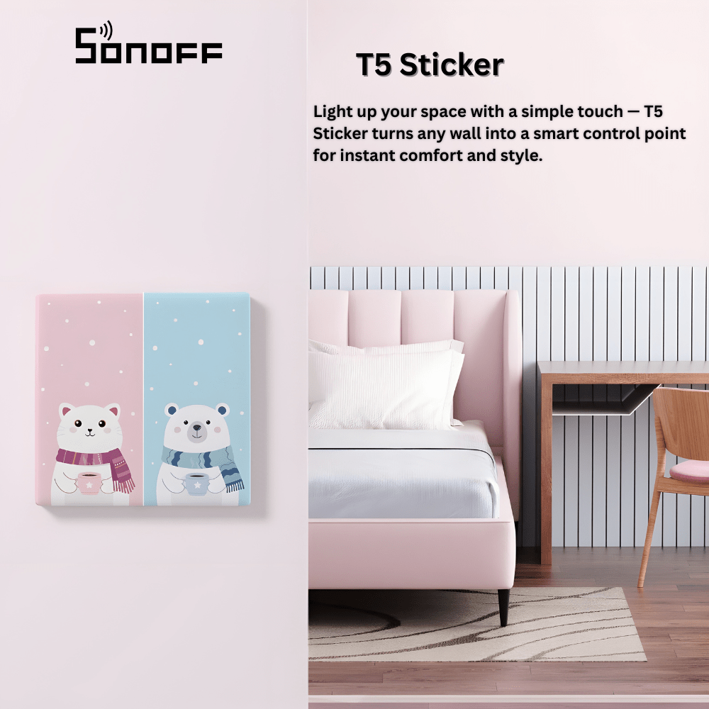 غطاء للمفاتيح الذكية أغطية ملونة قابلة للتبديل لديكور المنزل SONOFF T5 Sticker غطاء للمفاتيح الذكية أغطية ملونة قابلة للتبديل لديكور المنزل SONOFF T5 Sticker