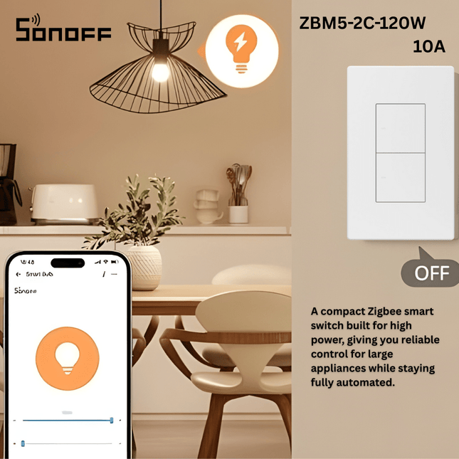 SONOFF ZBM5 - XC - 120W Series Zigbee Smart Switch | 120W ZB Smart Switch Remote Control & Scheduling, Smart Home Automation