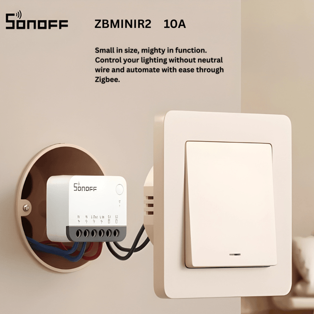 SONOFF ZBMINIR2 Zigbee 3.0 Smart Switch | 10A Compact Smart Relay Module | No Neutral Required