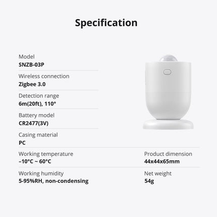 SONOFF SNZB-03P Zigbee Motion Sensor (11/11)