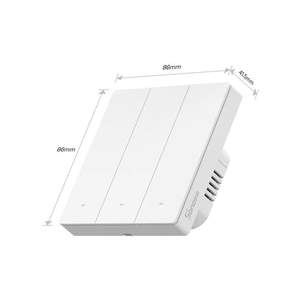 SONOFF M5 Smart Wall Switch 3 Gang | UK Size 86 Type, White Matter & Black | M5-3C-86