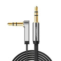 UGREEN 3.5mm AUX Audio Cable Male to Male Straight to Angled Flat (Black) | AV119