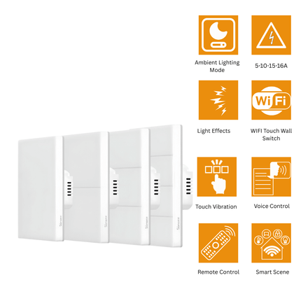 T5  Ultimate Series Magic Size Smart Wi-Fi Touch Switch | Remote Control | Timing & Scheduling