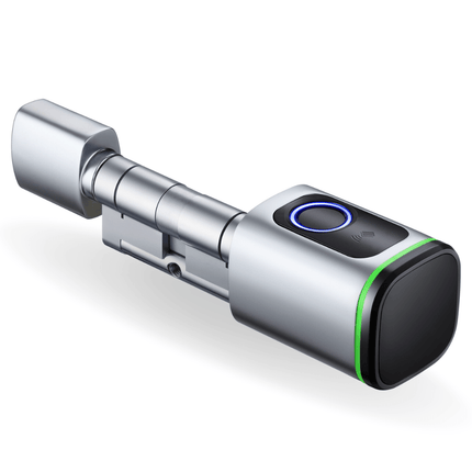 TUYA Smart Cylinder Lock – Bluetooth Keyless Entry, App - Controlled, Secure Silver Finish -Bestways Smart - home Solutions