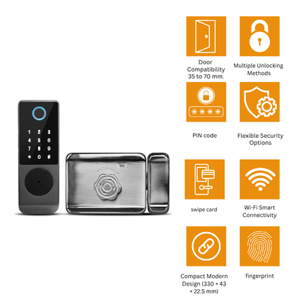 Tuya Smart Door Lock / Rim Lock – Keyless Entry with App Control - SE36X | SE37X | SE38X - Bestways Smart - home Solutions