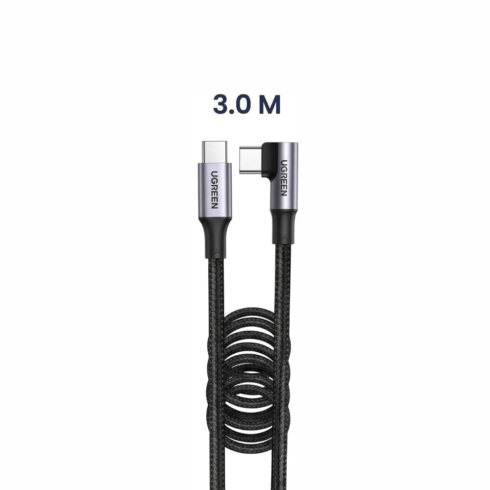 كابل شحن سريع USB-C إلى USB-C بزاوية قائمة 100 وات من UGREEN | US334 كابل شحن سريع USB-C إلى USB-C بزاوية قائمة 100 وات من UGREEN | US334